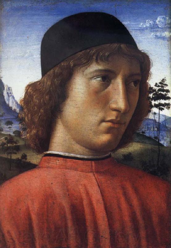 Domenico Ghirlandaio Portrait of a young man in red Spain oil painting art